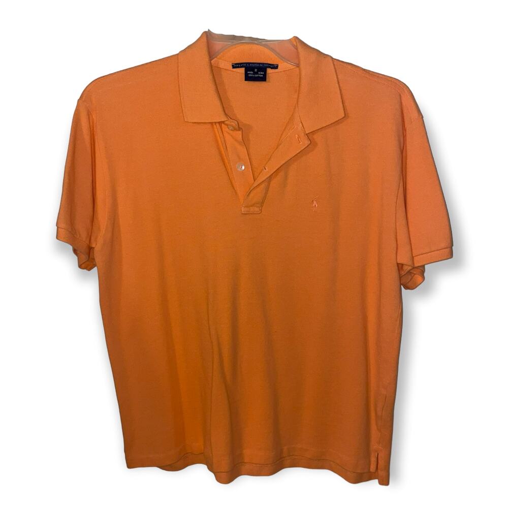 Ralph Lauren Sport Tangerine Polo Shirt Sz M EUC